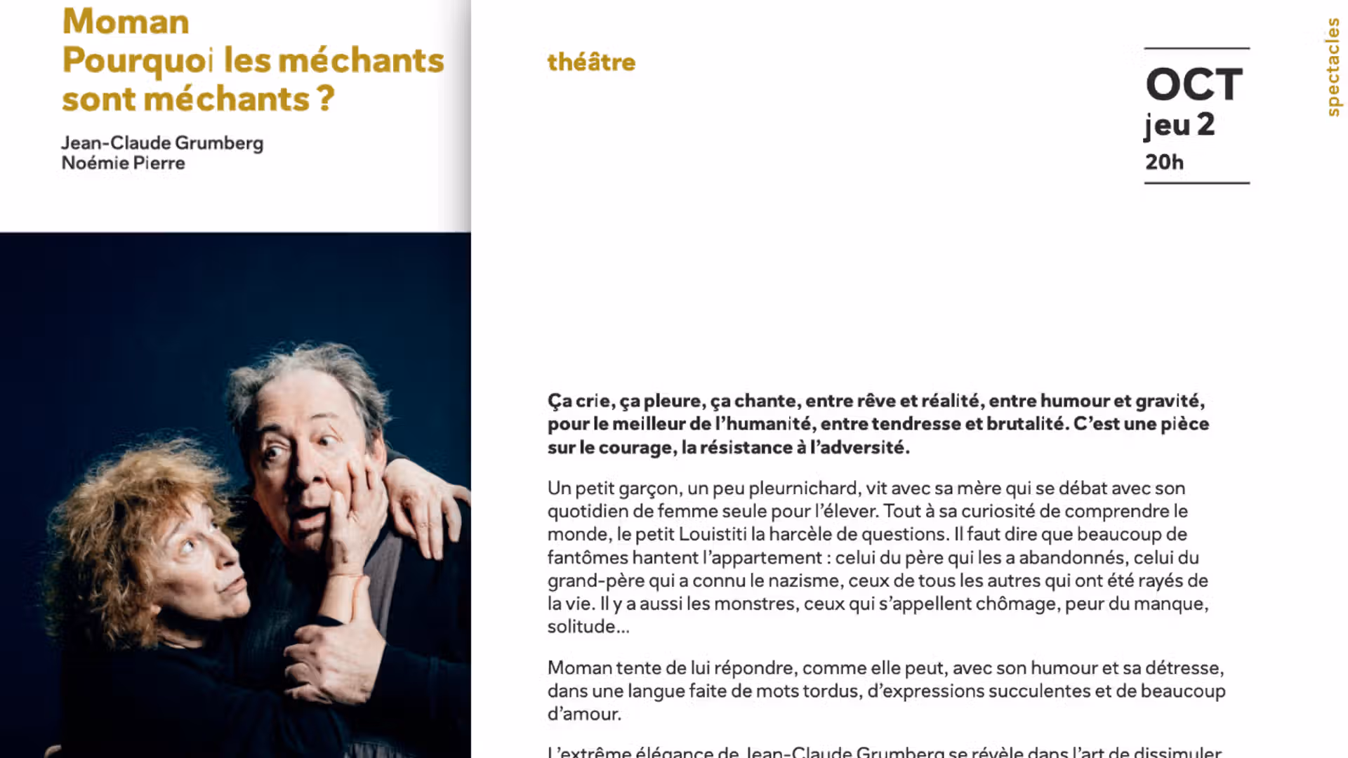 intérieur programme théâtre du Champ au Roy Guingamp